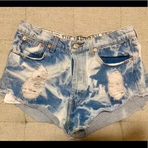 Distressed patriotic jean shorts